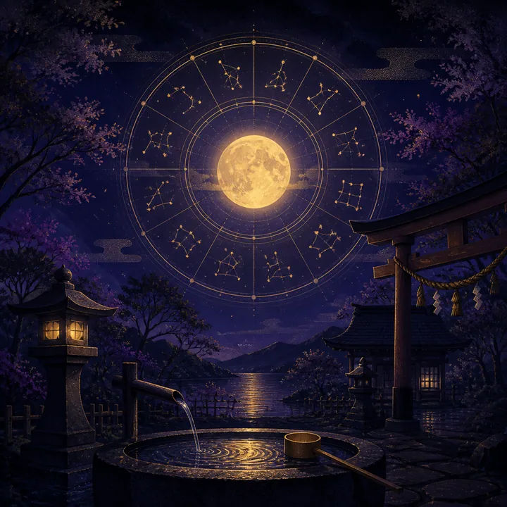 月と十二星座の輪